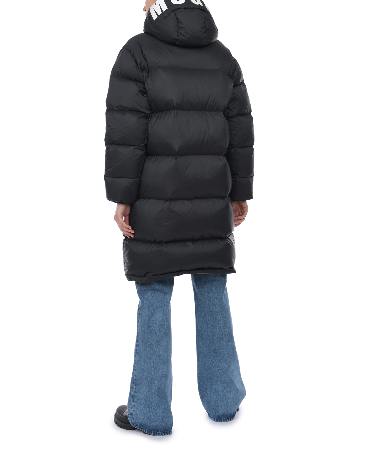 Черное стеганое пальто с капюшоном MSGM, размер 42, цвет черный - фото 4